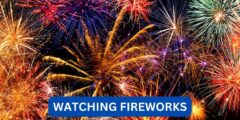 What do people do while watching fireworks?